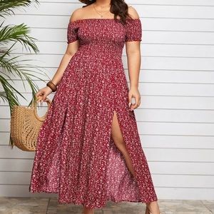 Off shoulder long maxi dress